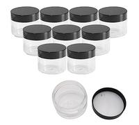 12Pcs 30ml/30g Empty Plastic Cosmetic Jars Clear Round Plastic Jars with Black Screw Lids Makeup Cream Sample Containers Pots Bottles for DIY Travel Creams Powder Lip Balm Samples