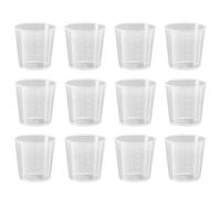 12Pcs 30ml Measuring Cup Measure, Transparent Plastic Liquid Measuring Cups Mini Clear Kitchen Medicine Cups for Lab Household Kitchen Cooking Baking Measure Tool