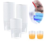 12Pcs 30ml Plastic Liquid Measuring Cup Small Transparent Medicine Lab Graduated Beakers Clear Measuring Jugs Set Medium Household Kitchen Baking Cooking Measure Tool Home