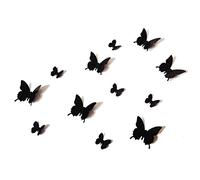 12PCS 3D Black Butterfly Wall Stickers Art Decal PVC Butterflies Home DIY Décor