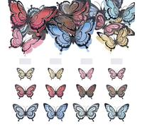 12Pcs 3D Butterfly Wall Sticker Black Butterfly Wall Decals Butterflies Stickers 3 Sizes for Wedding Birthday Party Walls Decor Aesthetic Bedroom Classroom Decorations