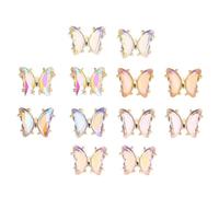 12pcs 3d Crystal Butterfly Nail Charm Decoration Set | Zircon and Zinc Alloy Build, Colour Shifting Sparkle, Salon Use, Birthday Party, DIY Craft Random Style
