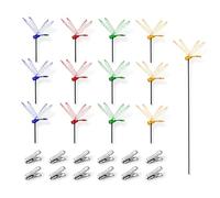 12Pcs 3D Dragonfly Clips to Keep Bugs Away - Lifelike Artificial Dragon Fly Garden Decor, Decorative Stakes Ornament for Patio, Yard, Plants & Hat, Waterproof Fly Scare Devices for Indoor Outdoor Use