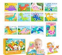 12PCS 3D EVA Sticker Craft, 3D EVA Foam Stickers for Toddlers, 2 in 1 Foam Sticker Puzzle and Painting Toy, Stickers Puzzle DIY Cartoon Animal Education Toy Gift for Kids Birthday, Christmas (Set D)