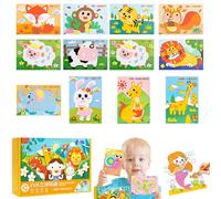 12PCS 3D EVA Sticker Craft, 3D EVA Foam Stickers for Toddlers, 2 in 1 Foam Sticker Puzzle and Painting Toy, Stickers Puzzle DIY Cartoon Animal Education Toy Gift for Kids Birthday, Christmas (Set A)