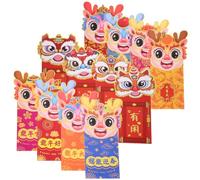 12pcs 3d Festival Red Envelope for Spring Festival Lucky Money Notes | Coated Paper Finish, Easy Sealing and Break Resistance, Chinese New Year Decor for Cards Random Style