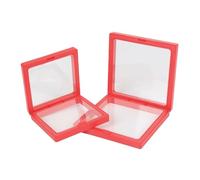 12Pcs 3D Floating Picture Frame Shadow Box Jewelry Display Stand Ring Pendant Holder Protect Jewellery Stone Presentation Case For Earring Necklace Bracelet(RED,9x9cm)
