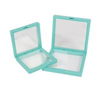 12Pcs 3D Floating Picture Frame Shadow Box Jewelry Display Stand Ring Pendant Holder Protect Jewellery Stone Presentation Case For Earring Necklace Bracelet(Green,11x11cm)