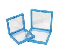 12Pcs 3D Floating Picture Frame Shadow Box Jewelry Display Stand Ring Pendant Holder Protect Jewellery Stone Presentation Case For Earring Necklace Bracelet(BLUE,9x9cm)