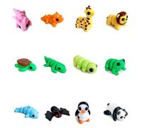 12pcs 3D Printed Animals，Colorful Movable Joint 3D Printed Animal Different Animal Shapes for Home Office Desk Decoration Photographic Prop (Assorted)