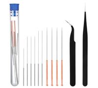12PCS 3D Printer Nozzle Cleaning Kit, No Clogger 3D Printer Tool Print Nozzle Maintenance Tool Kit 10PCS Cleaning Needles and 2 Tweezers Universal Clog Removal Tools for 3D-Printers