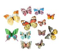 12Pcs 3D Turtle Butterfly Wall Sticker, Art Sticker Creative Decor for Home, Office, Living 4 Size Easy to Apply(Colour,Style 1)