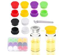 12pcs 3ml Glass Vials Protective Caps, Leak-Proof & Flip-Top Lids Cover with Bottle Opener Reusable Protective Accessories for 3ml Vial for Injection (6 Colors)