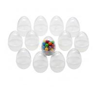 12Pcs 4.5 Inch Large Clear Easter Eggs,Big Transparent EasterEggs Fillable Plastic Eggs,Plastic Surprise Egg Big Transparent EasterEggs,for E-aster Hunt Toys Party Favor