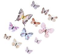 12Pcs 4 Size 3D Butterfly Wall Sticker with Magnetic Adhesive Double Layer Butterflies Wall Stickers Butterflies DIY Art Decor for Party 3D Butterfly Decorations for Home(Plain White)