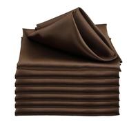 12pcs 45x45cm Satin Table Napkins Soft Cloth Handkerchief | For Wedding Party Decors Birthday Home Tea Towel Napkin(Brown)