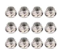 12PCS 4mm Black RC Wheel Nuts, Metal Alloy Non Slip Lock Nuts for Axial SCX10, SCX10 II, 1/10 Scale RC Crawler Cars, Universal Fit for Trail Truck, Off-Road Racing, Durable Nylon (Silver)