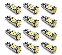12Pcs 501 LED Bulbs 26 SMD 4014 Xenon White, T10 194 168 W5W Capless Wedge 12V for Car Interior Number Plate Side Map Dome Light