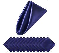 12Pcs 50cm Table Napkins Cloth Square Satin Fabric Napkin Pocket Handkerchief for Wedding Birthday Home Party Hotel Restaurant
