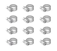 12Pcs 6-12mm Hose Clips Jubilee Clips Adjustable 304 Stainless Steel Hose Clamps Worm Drive Pipes Hose Clamps Clips