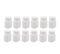 12Pcs 60ml/2oz Empty Portable White Square Plastic Solid Powder Medicine Bottles Pill Tablet Holder Storage Container Case Box