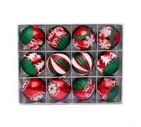 12pcs 6cm Christmas Ball Ornaments Plastic Shatterproof Classic Designs