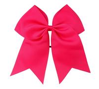 12pcs 7" Solid Cheer Bows Colorful Elastic Hair Band Grosgrain Ponytail Hairbow Accessories(Color 7)
