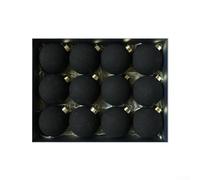 12PCS 8CM Christmas Baubles, Hanging Ornaments Shatterproof Balls For Christmas Tree Table Festival Decorative(black)