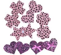 12PCS/8PCS Nipple Covers Stickers Breast Petals Pasties Leopard Printed | Nipple Pasties Tit Stickers Boob Pad Breast Patch Disposable Adhesive Bras Heart shape pink cute for Clubs Backless Lingerie