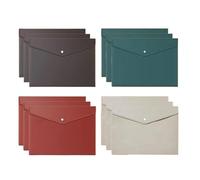 12pcs A4 Large Capacity Buckle File Bag, Student Test Paper Storage Bag, Thickened Plastic Material Bag, Folder(B)