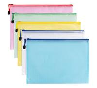 12PCS-A4 Plastic Wallets Folders Ziplock Bags Pockets with Zipper for File Storage, School, Office, Home