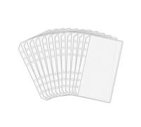 12pcs A6 Binder Pockets Frosted PVC Double Side 2 Pockets Binder Pouches 6 Hole Zipperless Side Open Cash Envelopes for Bills Money Organizer