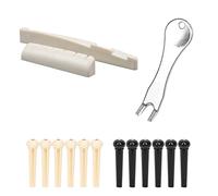 12pcs Acoustic Guitar Bridge Pins Pegs With 1pc Bridge Pin Puller Remover 2 Pc Guitar Saddle Nut
