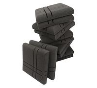 12PCS Acoustic Panel Fibre Material Sound Absorption Mid to High Frequency Soundproofing DIY Easily 30 * 30 * 5cm for Office Bedroom Studio (Black)