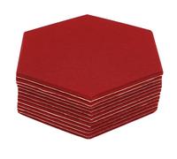 12Pcs Acoustic Panels Hexagonal Soundproof Panel For Living Room Study Rooms Piano(Red)