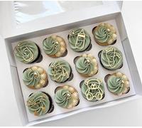 12PCS Acrylic Oh Baby Cake Topper,Golden Bear Themed Bodysuit Clothes Cake Decorations for Boy Girl Birthday Baby Shower Party Supplies