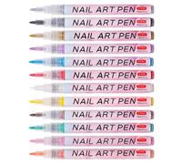 12pcs Acrylic Pigment Nail Art Doodle Pens for Drawing Patterns | DIY Use, Dots and Intricate Details, Beginner and Professional Nail Artists