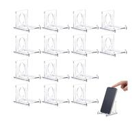 12Pcs Acrylic Plate Stand for Display,Adjustable trading Card display Stand | Clear acrylic stands for display. Adjustable small plate holder, picture stand & book display stand for cards.