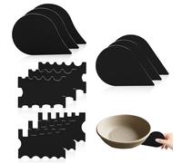 12Pcs Acrylic Pottery Rim Lifter and Pottery Ribs Foot Shaper Kit Pottery Ribs Pottery Carving Tools Pottery Shaping Toolm for Plate, Bowl,Slab Forms DIY Carving Molds Clay Ceramics,4 Design