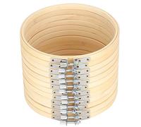 12Pcs Adjustable Bamboo Embroidery Hoops, 6.1 Inch Circle Frames for Sewing Craft Accessories - Durable Eco - Friendly Material, Easy Use for Cross Stitch