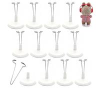 12Pcs Adjustable Doll Stands for Labubu, Display Holder Compatible with Skullpanda Crybaby Stitch Hellokitty and More, Stable Display Base for 6-8 Inch Figures, Crochet Plush, and Kpop Light Sticks