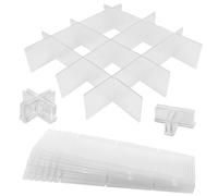 12pcs Adjustable Drawer Dividers with 64pcs Fixing Clips, Plastic Drawer Organizer, Flexible DIY Organizers for Kitchen, Office and Home - Perfect for Socks, Underwear, and Clutter - Easy Install