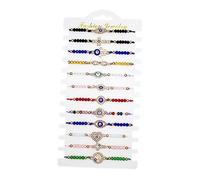 12pcs Adjustable Evil Eye Bracelet Sturdy Crystal and Amulet Bracelets for Women for Daily Wear and Special Occasions Unique for Family and Friends