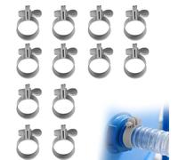 12pcs Adjustable Plastic Hose Clamps for 1.25-1.5 Inch Above Ground Pools, Thumb Screw Type Swimming Pool Hose Connector Clamps Set Outdoor Repair Kitsfor Filter Pump Connections (Gray)