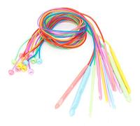 12Pcs Afghan Carpet Crochet Colorful Pipe Plastic ABS Sweater Needles Knitting Lover Home Craft Set