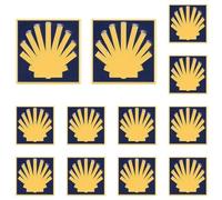 12Pcs Alloy Enamel Pilgrim-Shaped Square Shell Brooch Accessories Suitable For Both Men And Women's Church Clothing And Accessories.