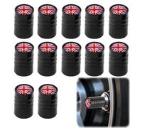 12PCS Alloy Valve Caps Dust Caps for Car Tyres Valve Caps With O Seal Ring Metal Colorful British Flag Pattern Dust Caps Universal for Cars, SUVs, Bicycles, Motorcycles, Trucks