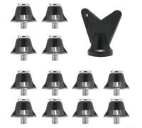 12pcs Aluminium Alloy, Football Boot Studs 5mm Thread Replacement Spikes, with Wrench for Rugby Boots Hiking Shoes Stable,Non-Slip, Red Grey Black(13MM Gray)
