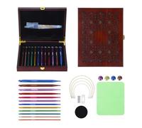 12Pcs Aluminum Alloy Tunisian Crochet Hook with Cable 3.0mm-10mm Interchangeable Circular Knitting Needle for Knitting Tunisian Crochet Hooks Set