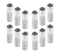 12pcs Aluminum Arrow Tip Inserts for 6.2mm Shafts, Universal Threaded | Replacement Base for Target Practice, Reinforced Structure, Silver Finish, Suited to Bow Maintenance